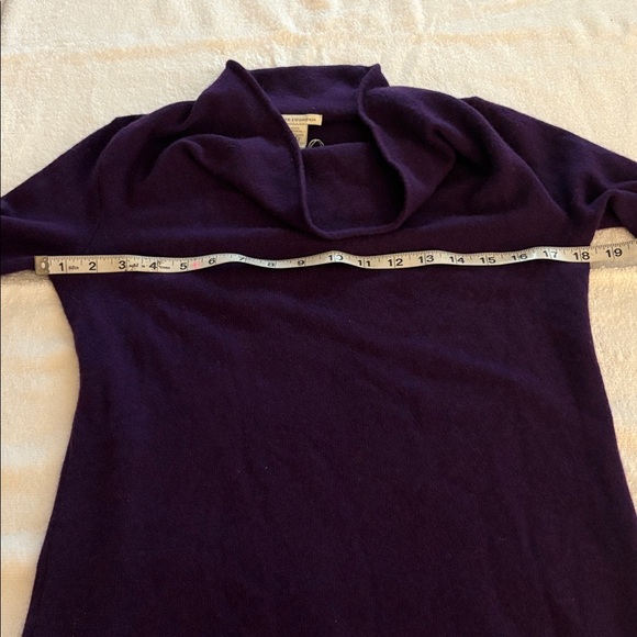 NWT White + Warren 100% cashmere Purple Heather Cowlneck Sweater Dress - Picture 6 of 9